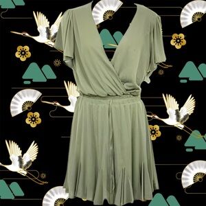 Flutter Sleeve Godet Dress